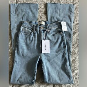 FRAME Jeans Size 24 Boot/Flare Stretchy Light Blue High Waist